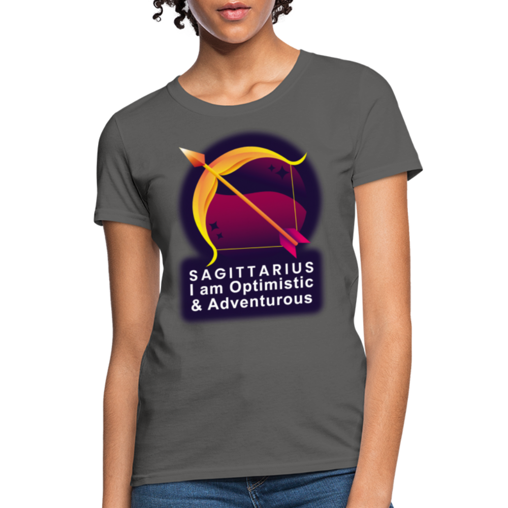 Women's Glow Sagittarius T-Shirt - charcoal