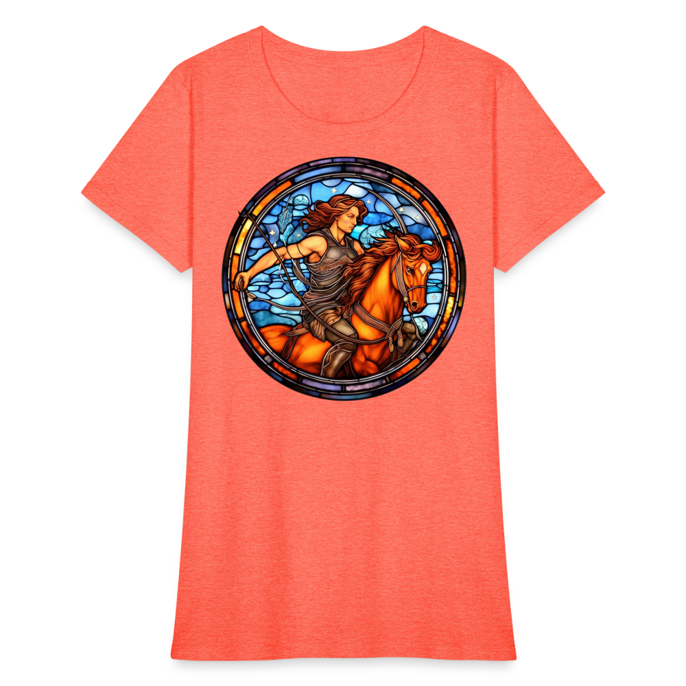 Women's Mosaic Sagittarius T-Shirt - heather coral