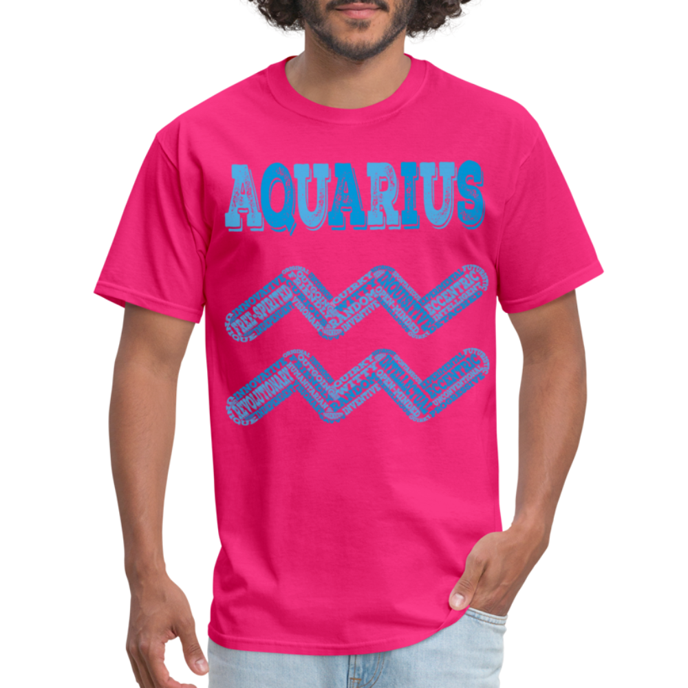 Men's Power Words Aquarius Classic T-Shirt - fuchsia