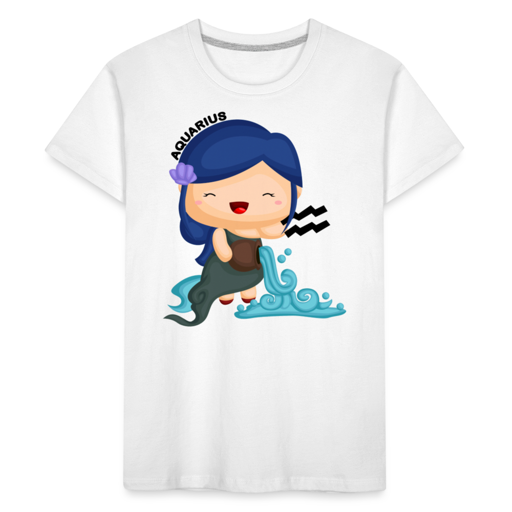 Kid’s Astro Girl Aquarius Premium Organic T-Shirt - white