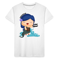 Thumbnail for Kid’s Astro Girl Aquarius Premium Organic T-Shirt - white