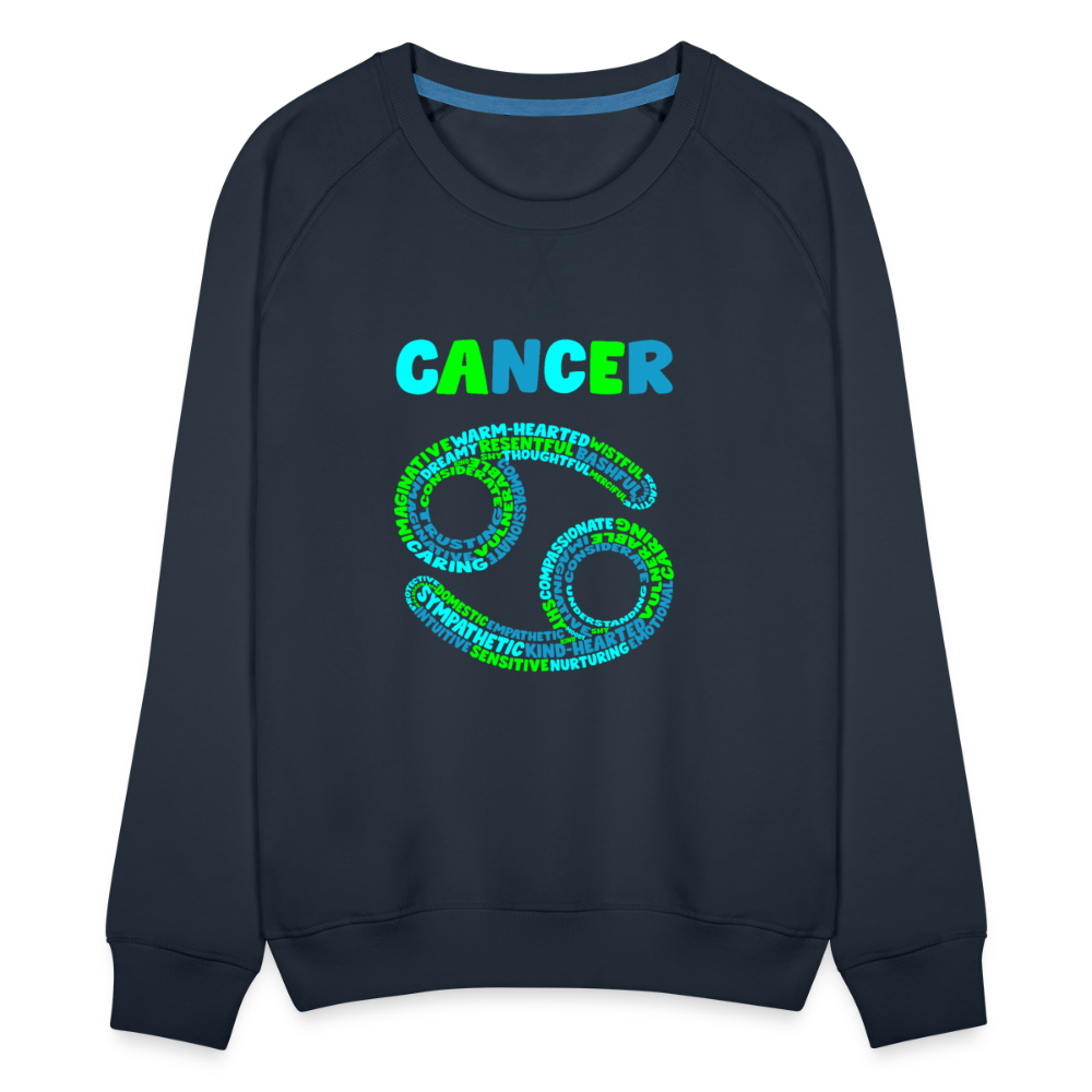 Women's Power Words Cancer Premium Sweatshirt - navy