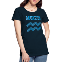 Thumbnail for Women's Power Words Aquarius Premium T-Shirt - deep navy