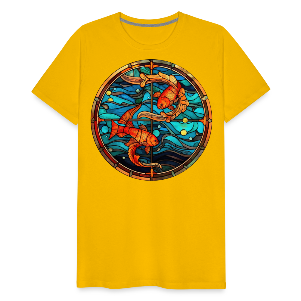 Men's Mosaic Pisces Premium T-Shirt - sun yellow