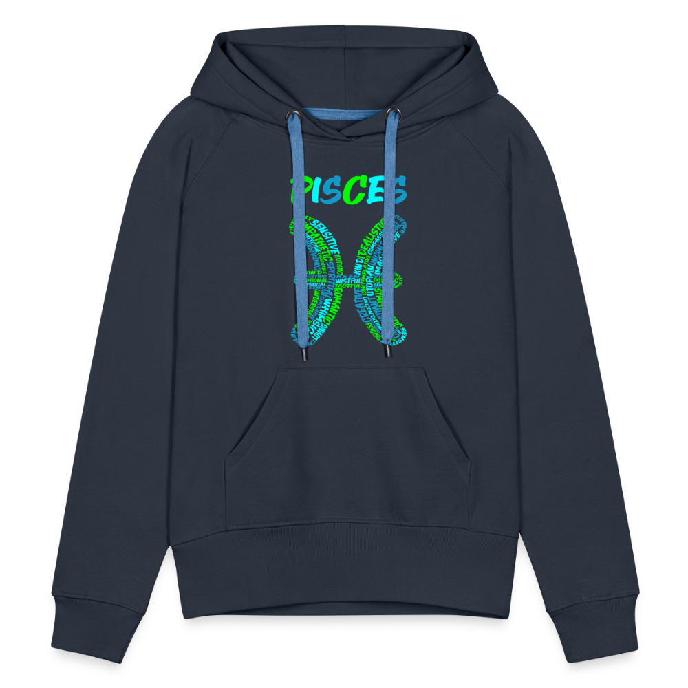 Women's Power Words Pisces Premium Hoodie - navy