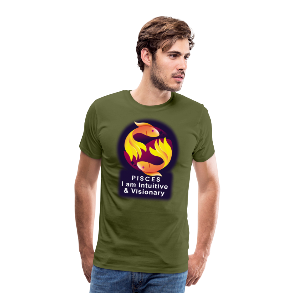 Men's Glow Pisces Premium T-Shirt - olive green