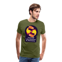 Thumbnail for Men's Glow Pisces Premium T-Shirt - olive green