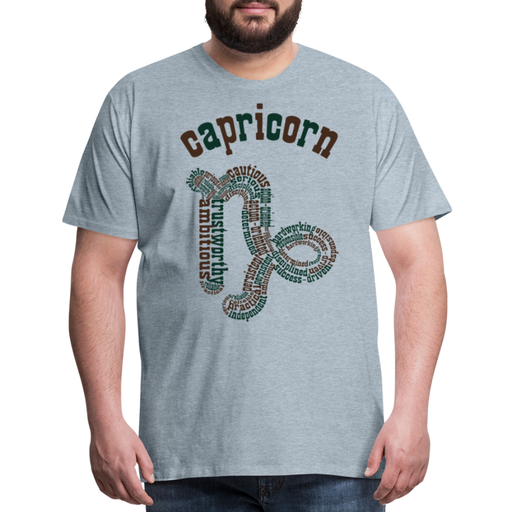 Men's Power Words Capricorn Premium T-Shirt - heather ice blue