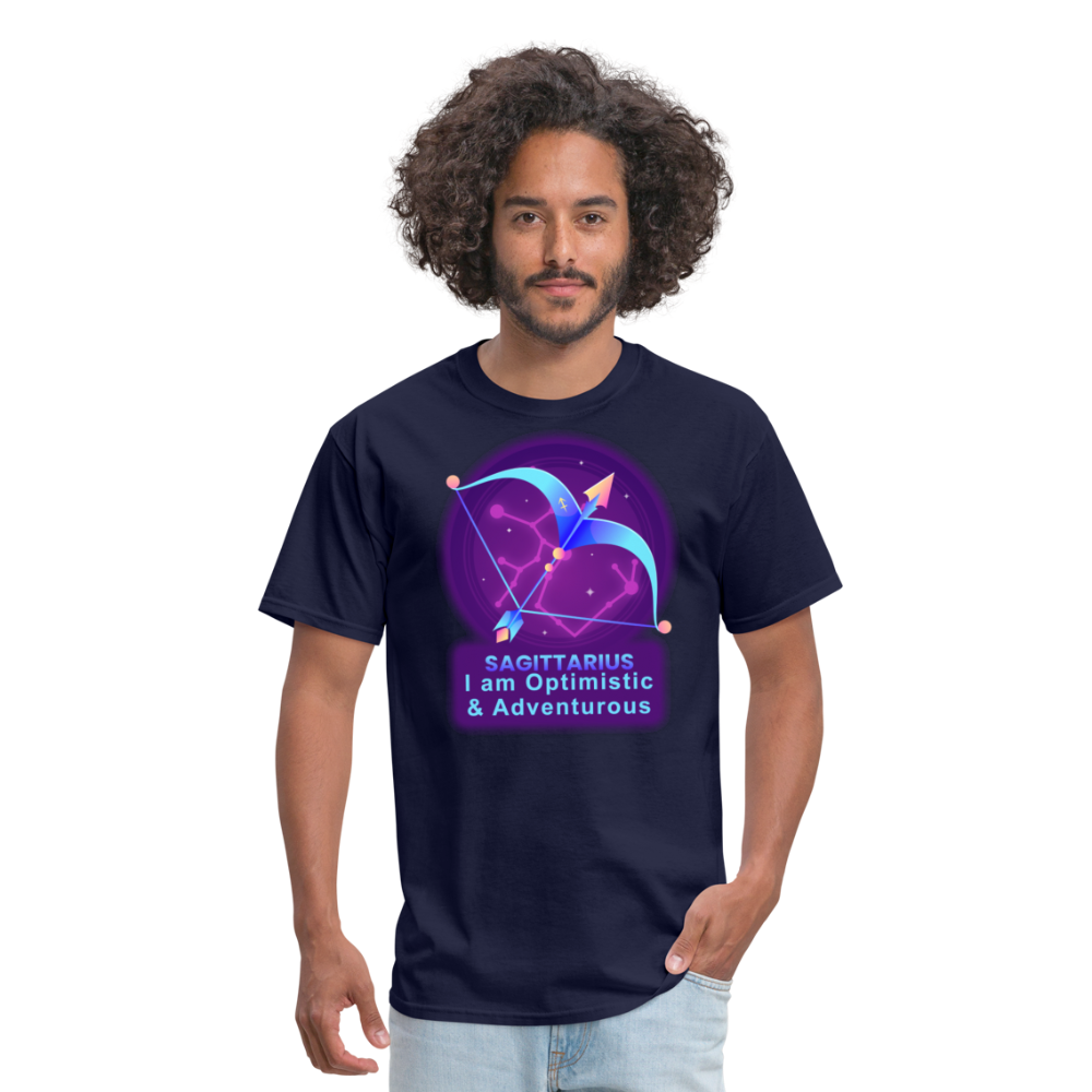 Men's Neon Sagittarius Classic T-Shirt - navy