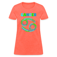 Thumbnail for Women's Power Words Cancer T-Shirt - heather coral