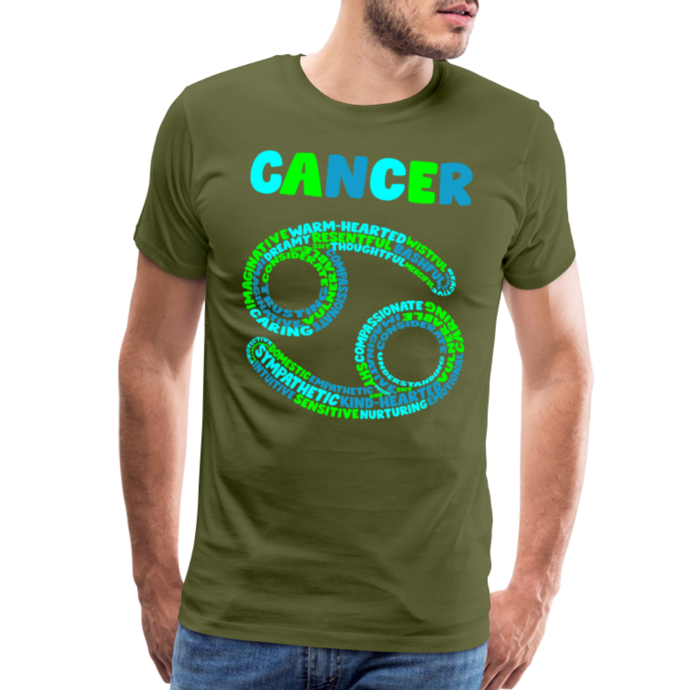 Men's Power Words Cancer Premium T-Shirt - olive green