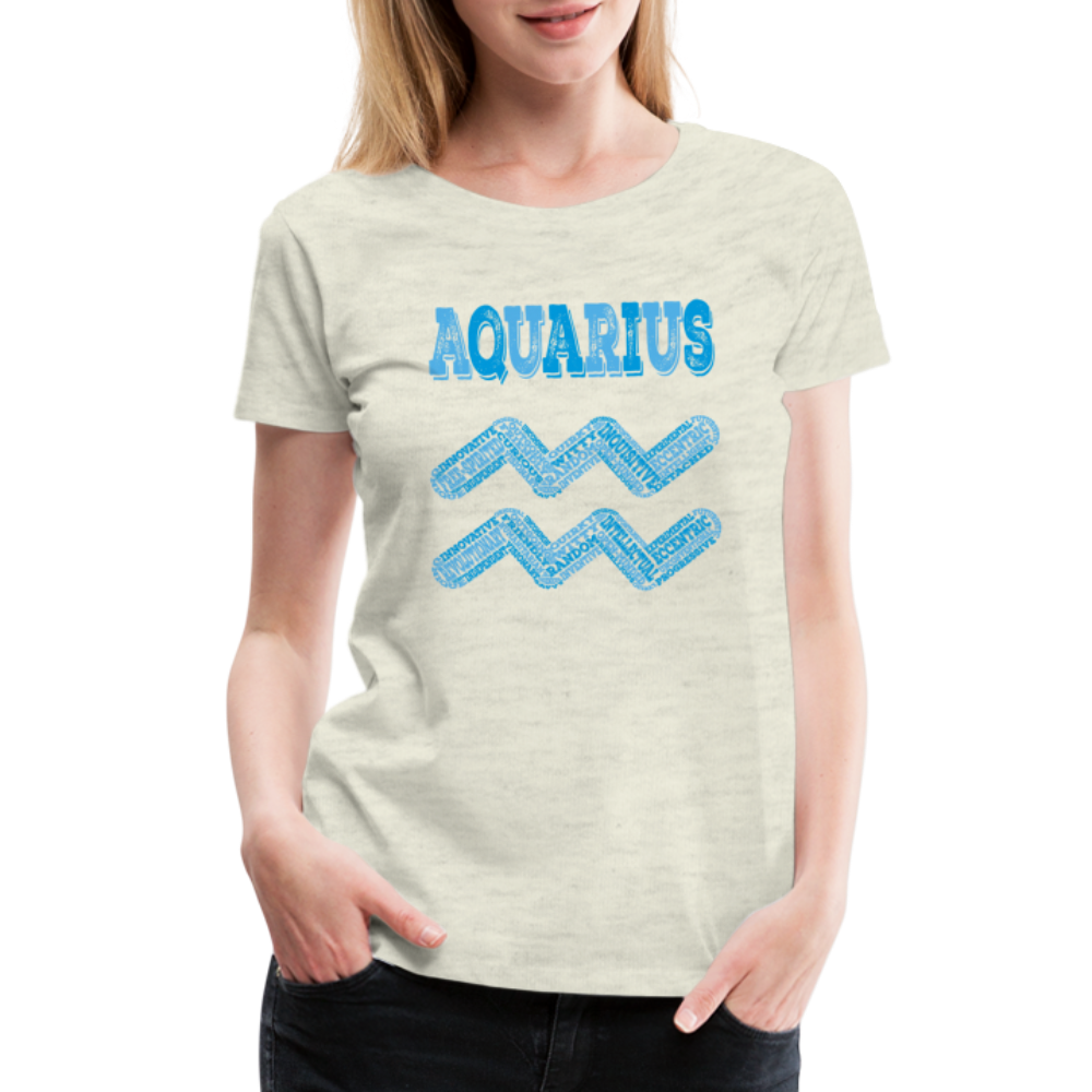 Women's Power Words Aquarius Premium T-Shirt - heather oatmeal