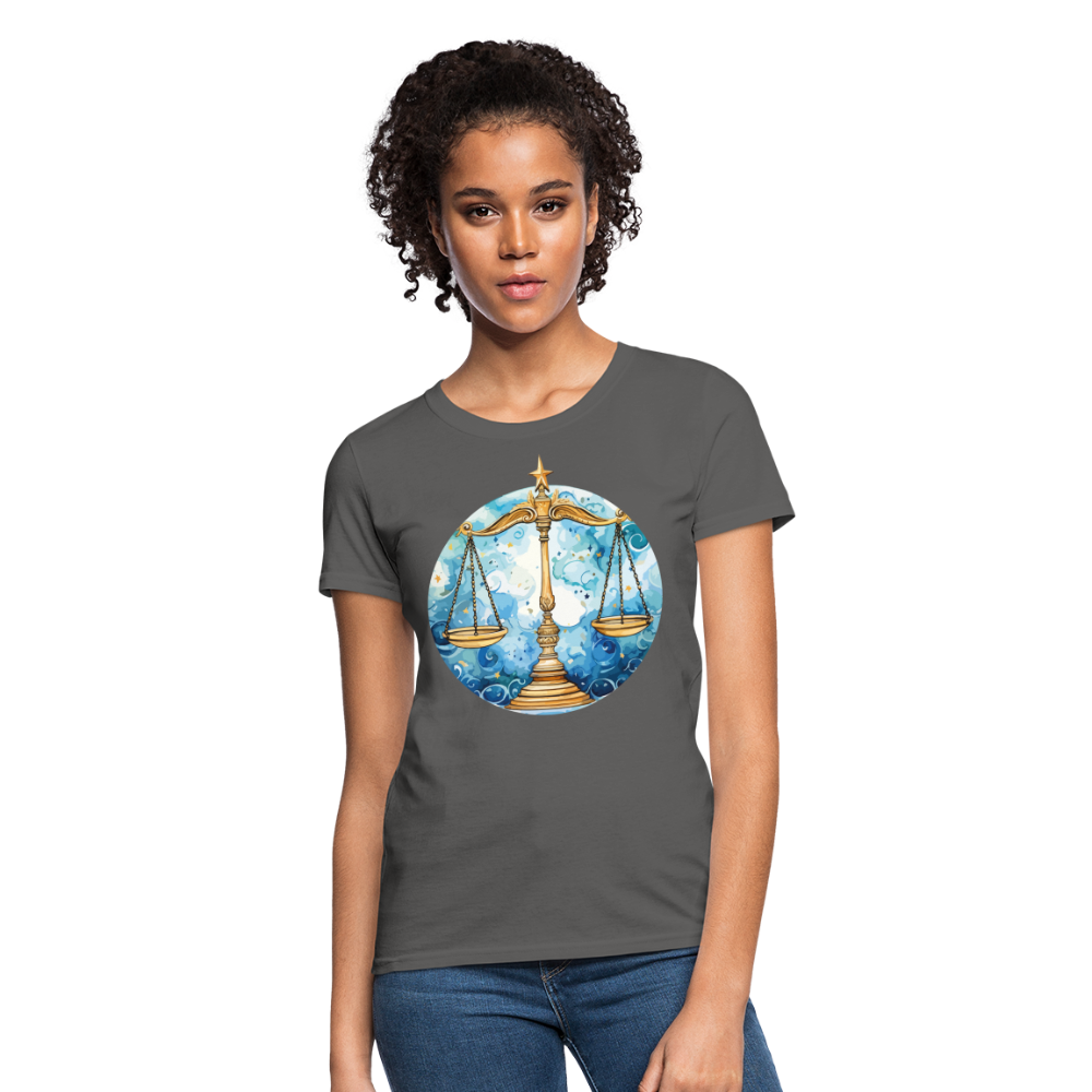 Women's Mythical Libra T-Shirt - charcoal