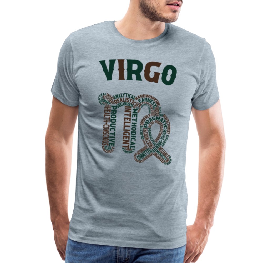 Men's Power Words Virgo Premium T-Shirt - heather ice blue