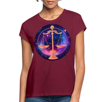 Thumbnail for Women's Magic Libra Relaxed Fit T-Shirt - burgundy