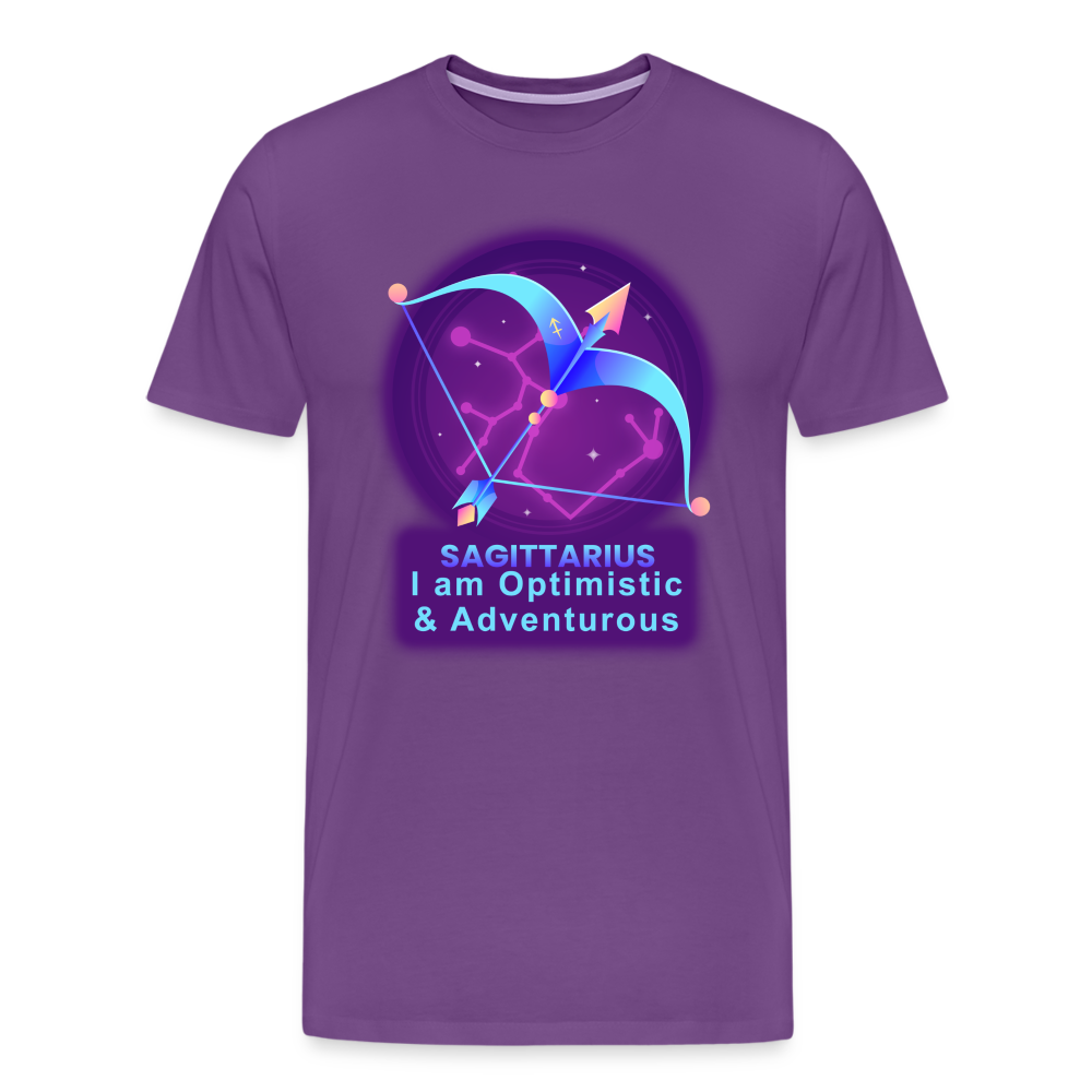 Men's Neon Sagittarius Premium T-Shirt - purple