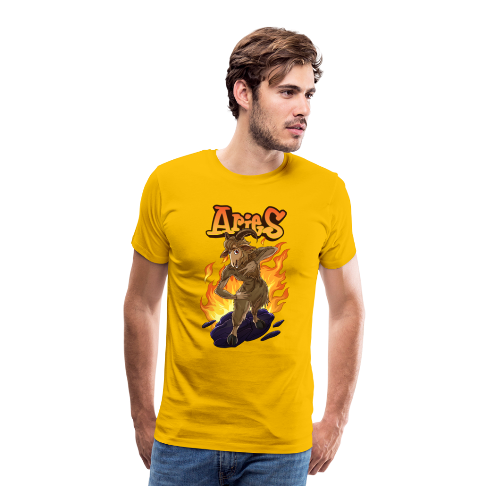 Men's Fiery Aries Premium T-Shirt - sun yellow