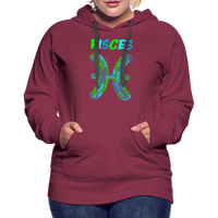 Thumbnail for Women's Power Words Pisces Premium Hoodie - burgundy