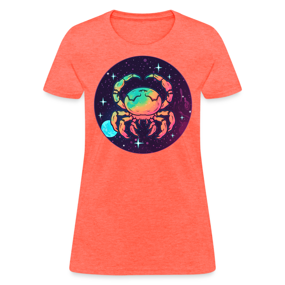 Women's Mystic Cancer T-Shirt - heather coral