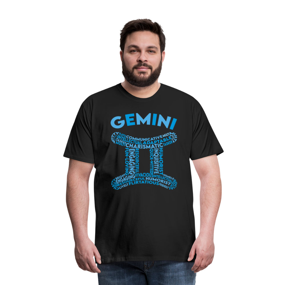 Men's Power Words Gemini Premium T-Shirt - black