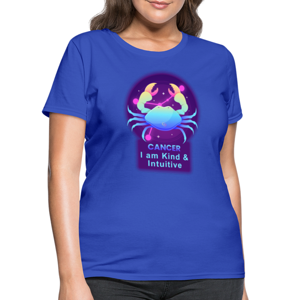 Women's Neon Cancer T-Shirt - royal blue