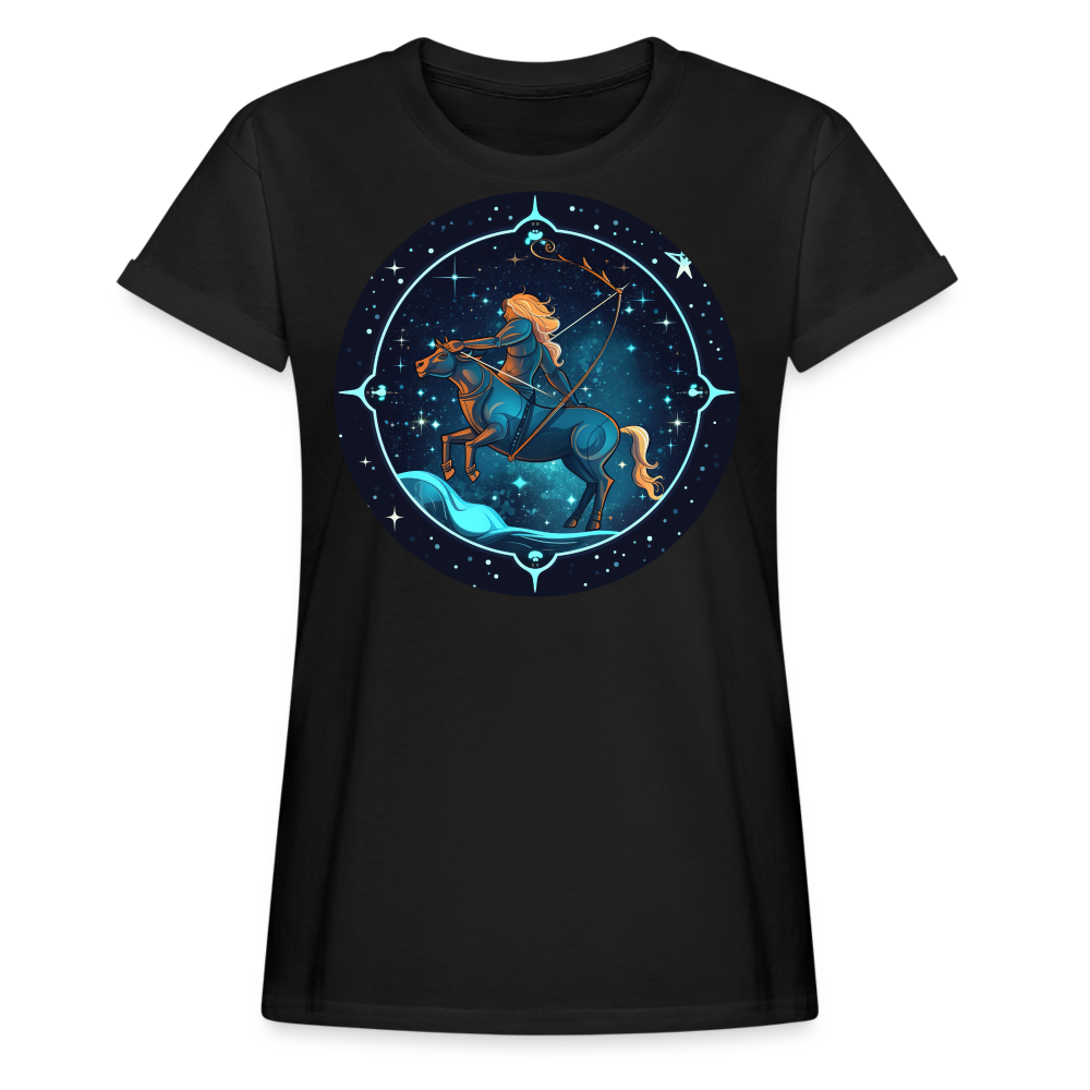 Women's Magic Sagittarius Relaxed Fit T-Shirt - black