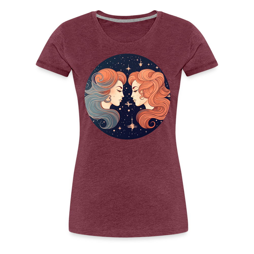 Women’s Mystic Gemini Premium T-Shirt - heather burgundy