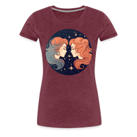 Thumbnail for Women’s Mystic Gemini Premium T-Shirt - heather burgundy