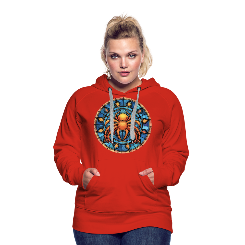 Women’s Mosaic Cancer Premium Hoodie - red