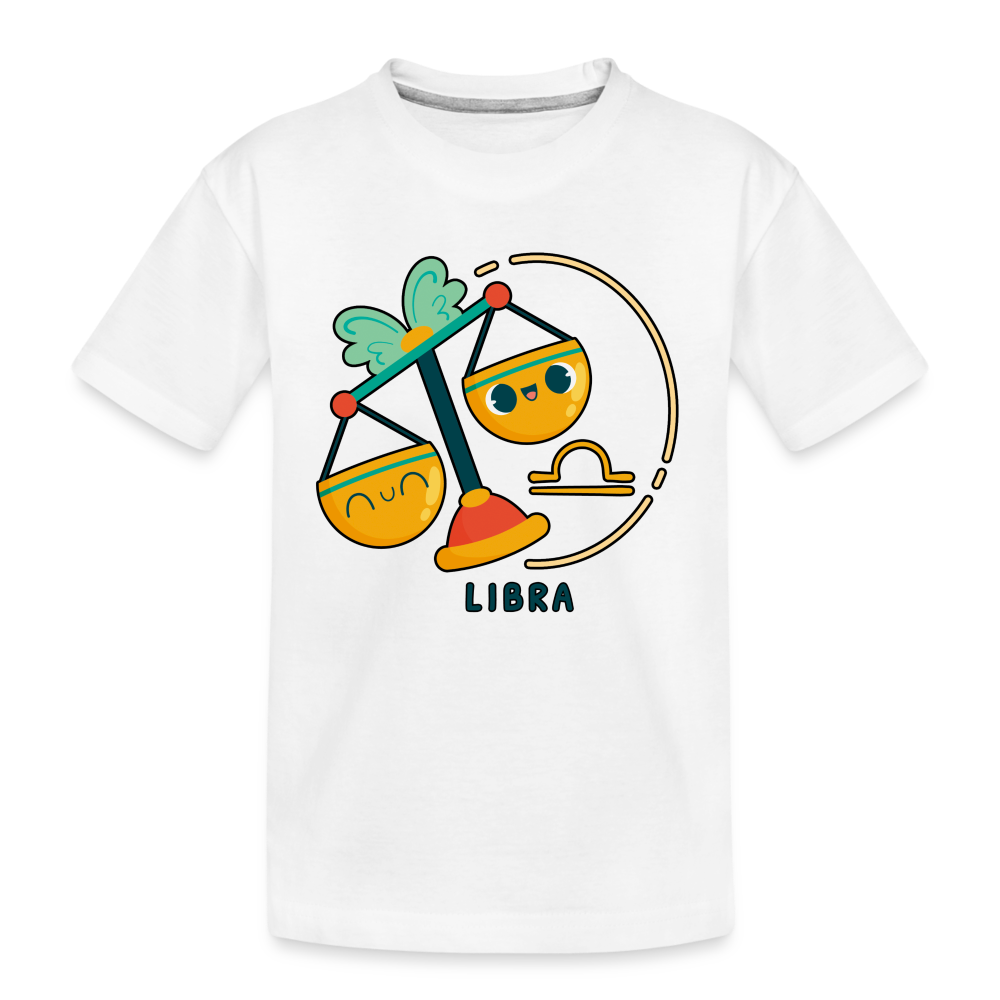 Kid’s Cartoony Libra Premium Organic T-Shirt - white