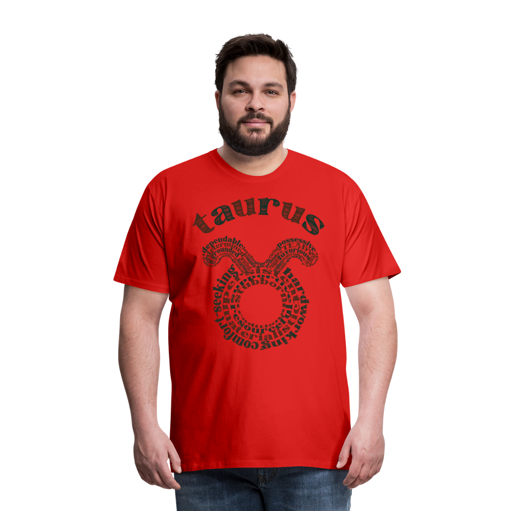 Men's Power Words Taurus Premium T-Shirt - red