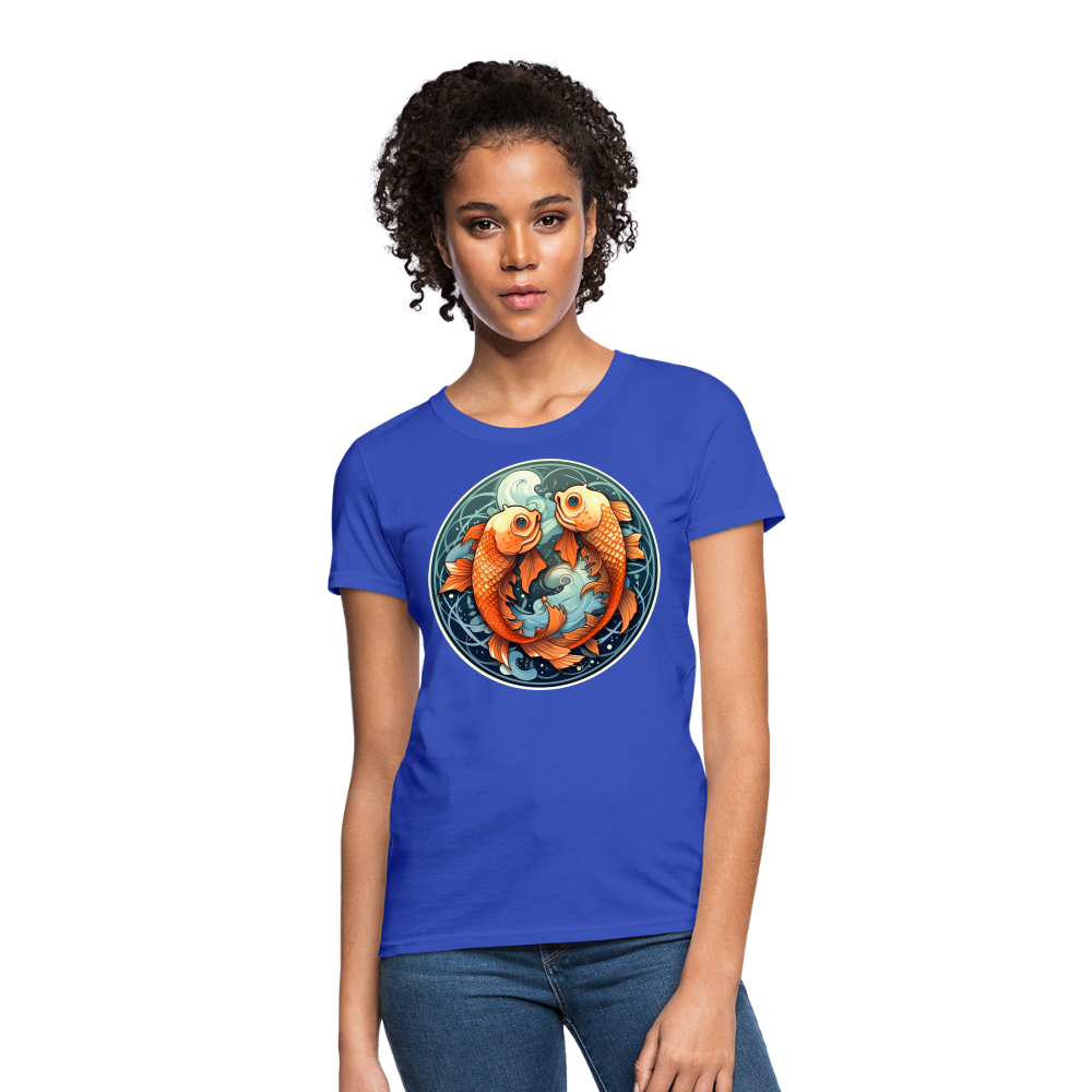 Women's Symbol Pisces T-Shirt - royal blue