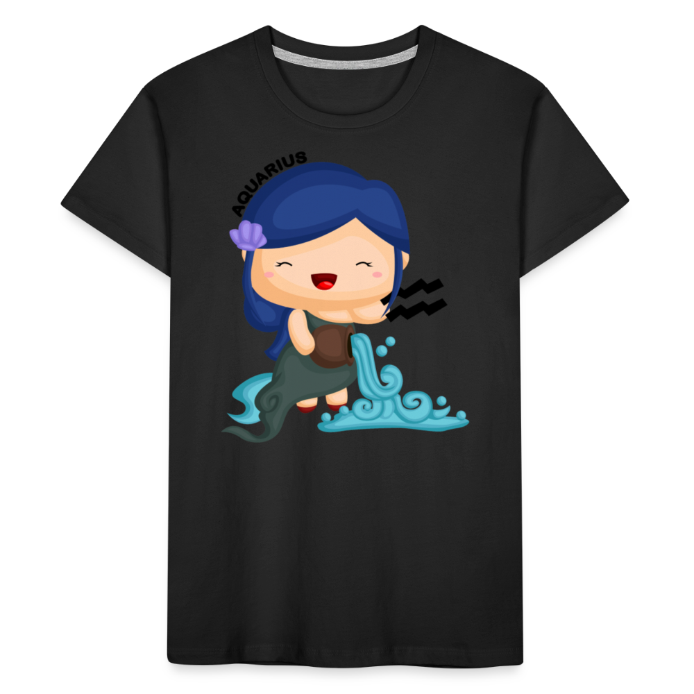 Kid’s Astro Girl Aquarius Premium Organic T-Shirt - black