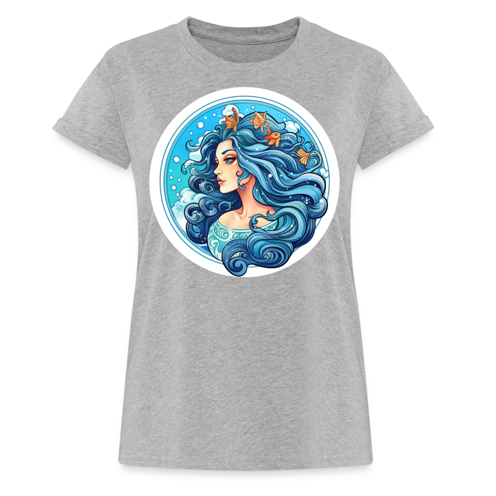 Women's Symbol Aquarius Relaxed Fit T-Shirt - heather gray