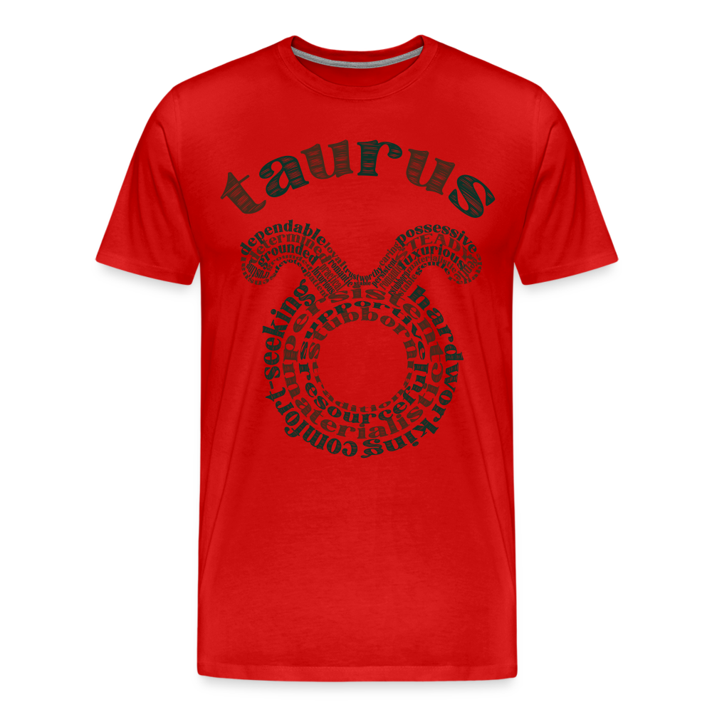 Men's Power Words Taurus Premium T-Shirt - red