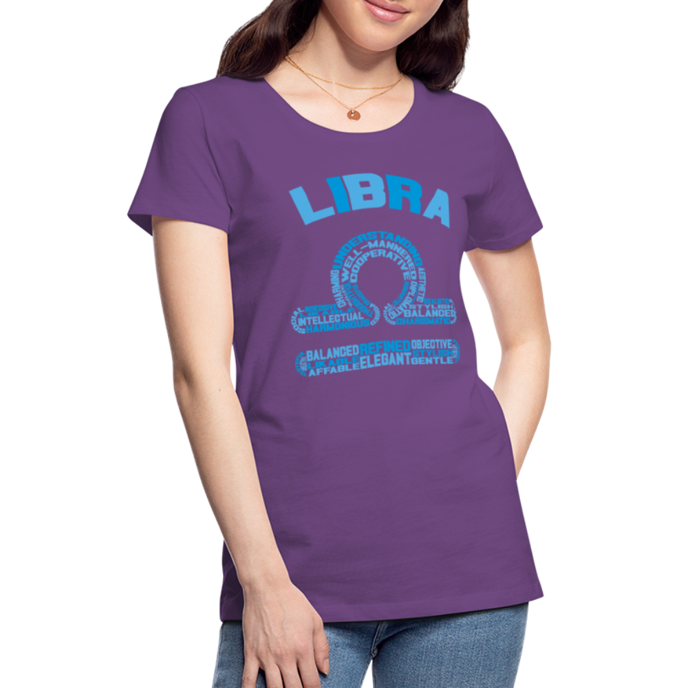 Women's Power Words Libra Premium T-Shirt - purple