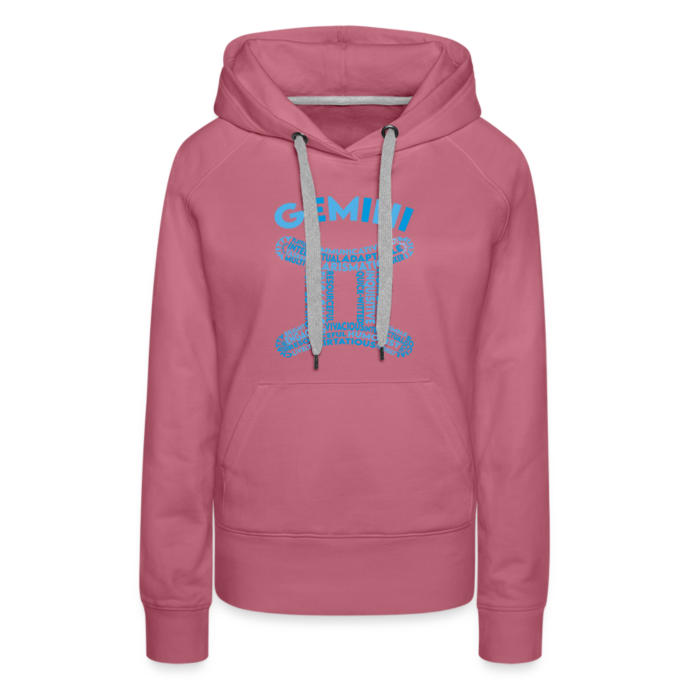 Women's Power Words Gemini Premium Hoodie - mauve