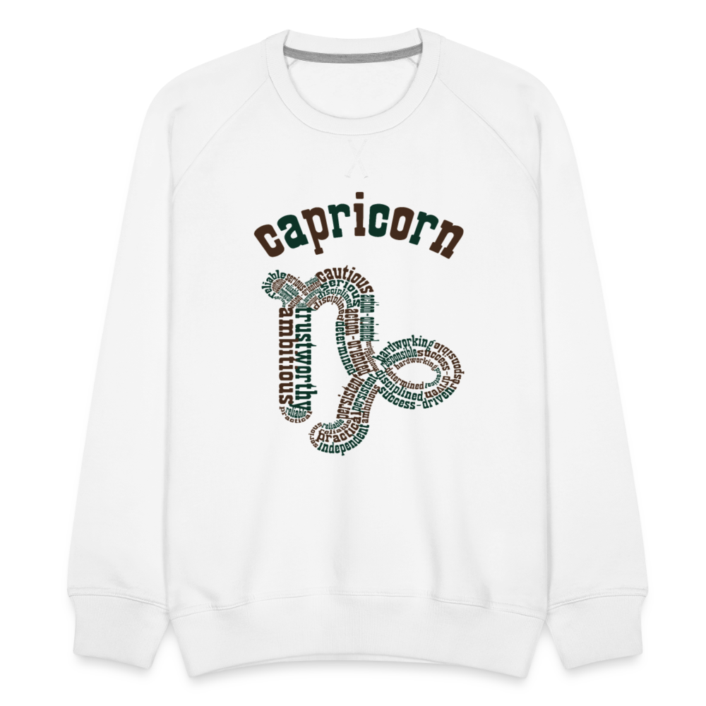 Men's Power Words Capricorn Premium Sweatshirt - white