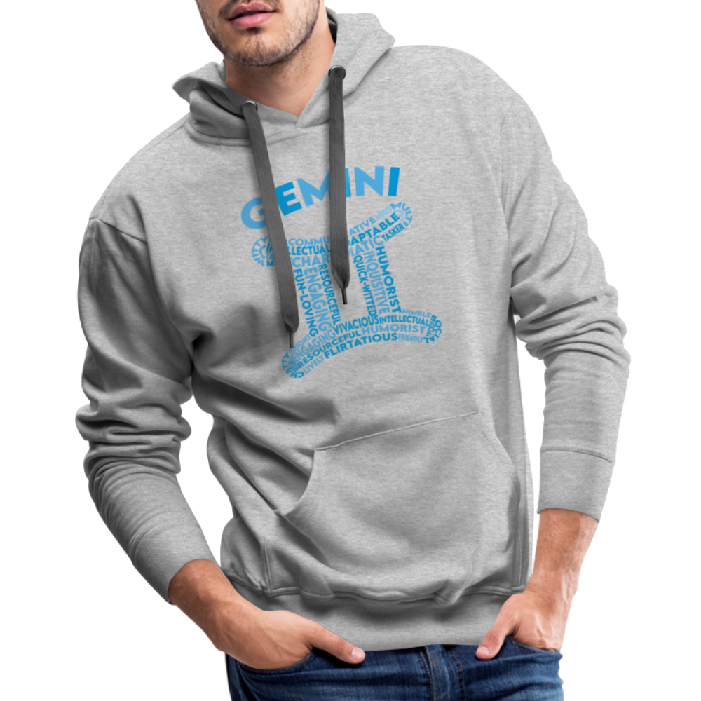 Men's Power Words Gemini Premium Hoodie - heather grey