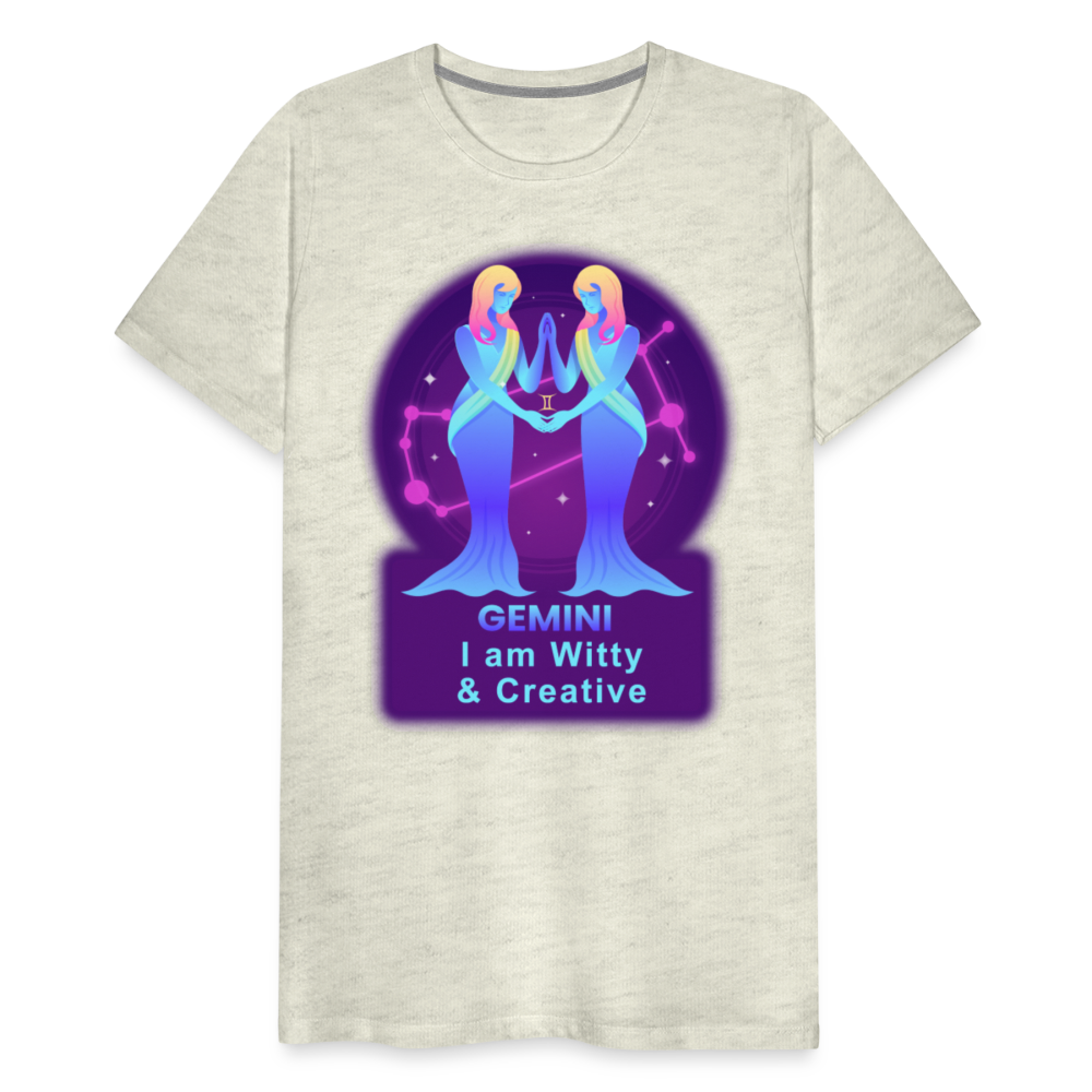 Men's Neon Gemini Premium T-Shirt - heather oatmeal