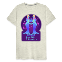 Thumbnail for Men's Neon Gemini Premium T-Shirt - heather oatmeal