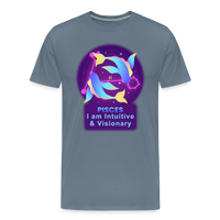 Thumbnail for Men's Neon Pisces Premium T-Shirt - steel blue