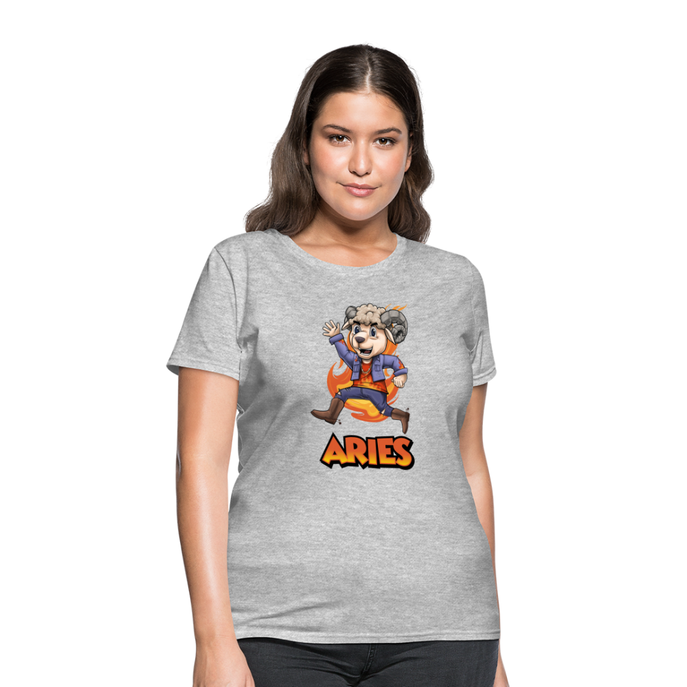 Women's Playful Aries T-Shirt - heather gray