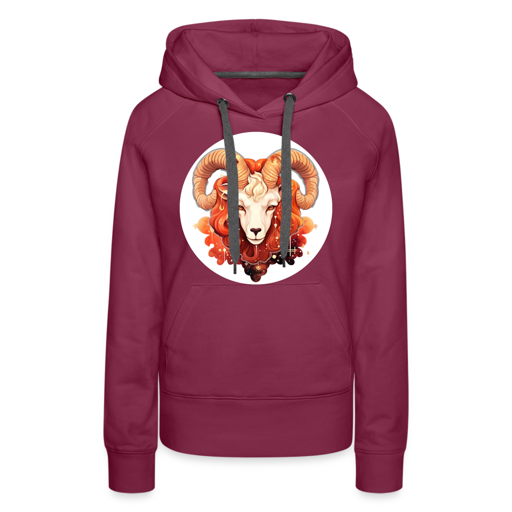 Women’s Symbol Aries Premium Hoodie - burgundy