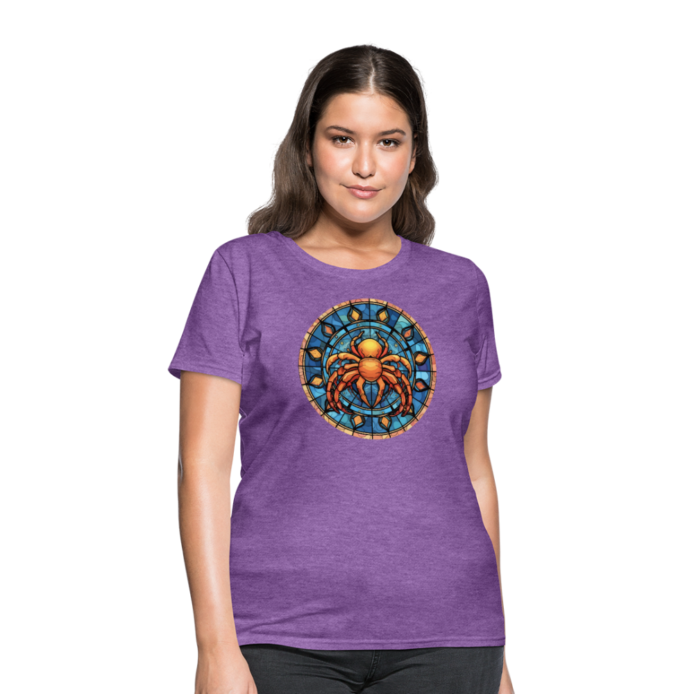 Women's Mosaic Cancer T-Shirt - purple heather