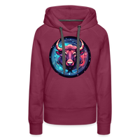 Thumbnail for Women’s Mystic Taurus Premium Hoodie - burgundy