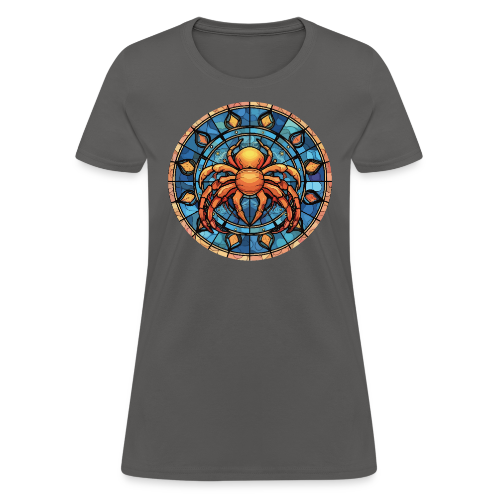 Women's Mosaic Cancer T-Shirt - charcoal