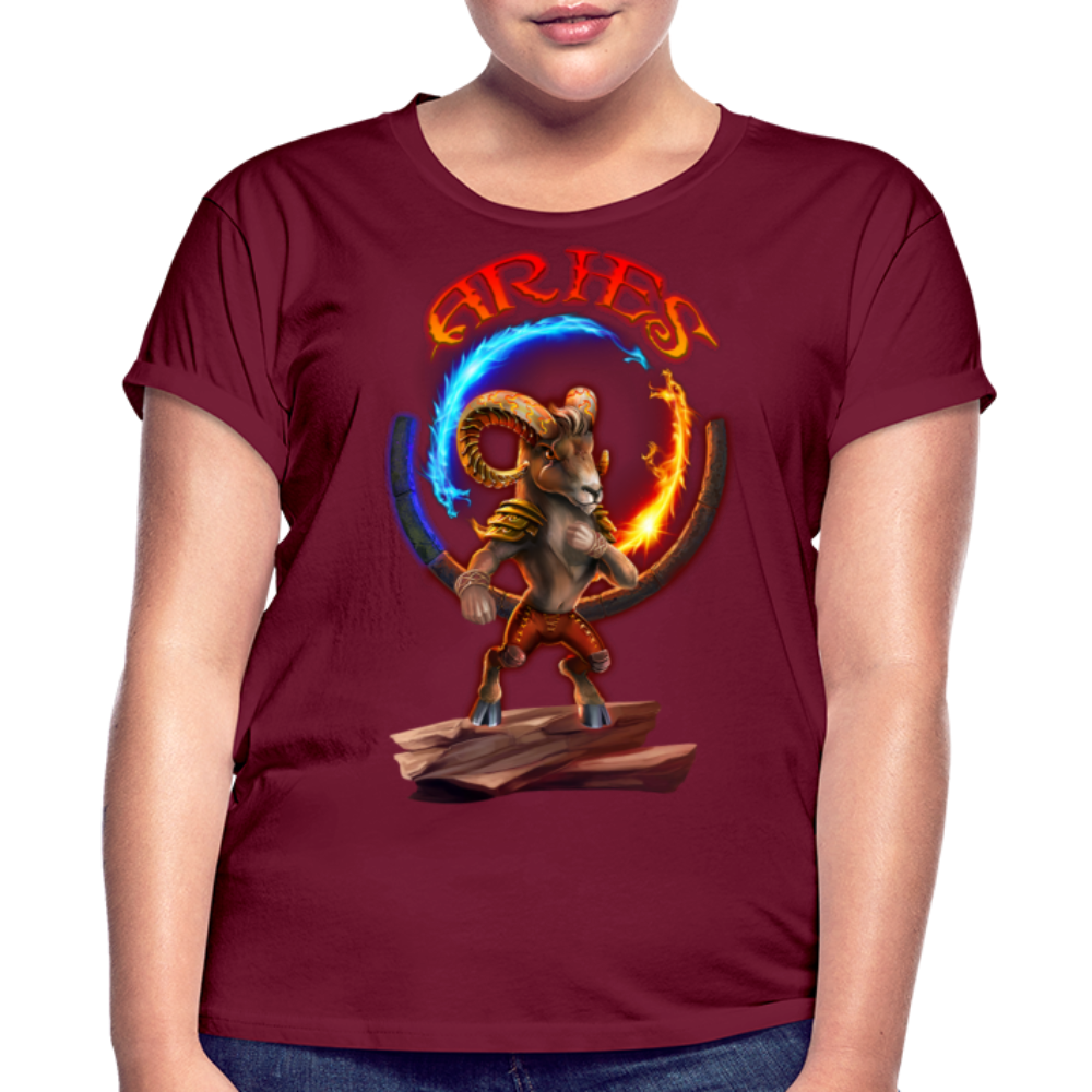 Women's Astral Aries Relaxed Fit T-Shirt - burgundy