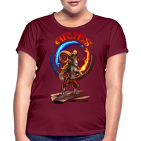 Thumbnail for Women's Astral Aries Relaxed Fit T-Shirt - burgundy