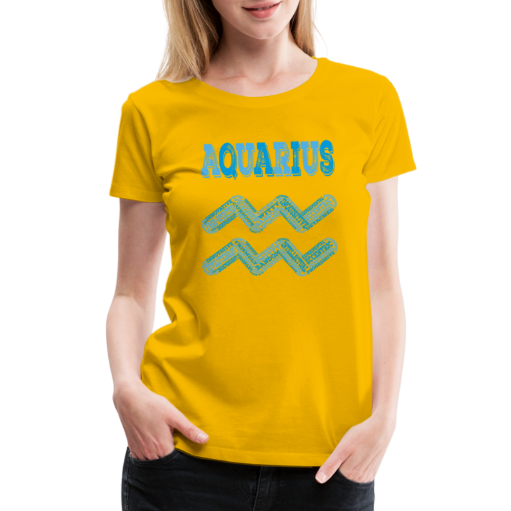 Women's Power Words Aquarius Premium T-Shirt - sun yellow